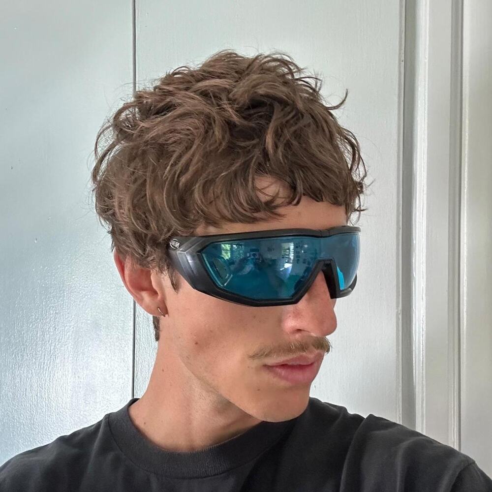 Vintage Y2K NERF Tech Blue Lense Space Sunglasses Eyeglasses